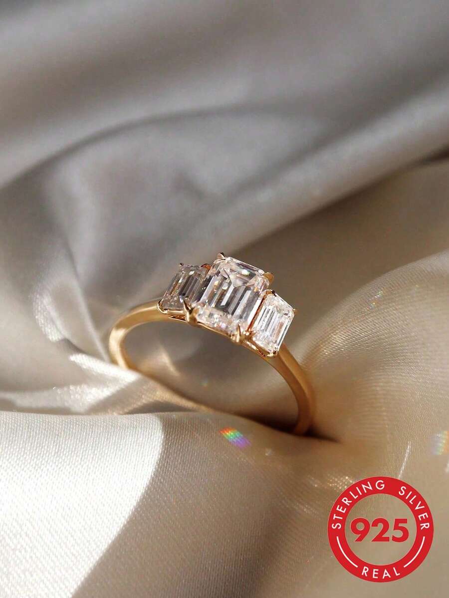 1pc 925 Sterling Silver Elegant Sparkling Diamond Ring, Exquisite Knuckle Ring, Birthday Gift, Romantic Ladies Ring, Great Gift