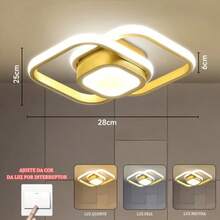 Modern Gold LED Ceiling Light With Three Lighting Modes, Suitable For Living Rooms, Bedrooms And Hallways - 金色 - 查看 6