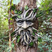 Resin Tree Spirit Figurines, Rustic Style Resin Crafts, Suitable For Hanging In Gardens, Outdoors And Other Decorative Spaces. Also Suitable For Home Decor. - A - View 5
