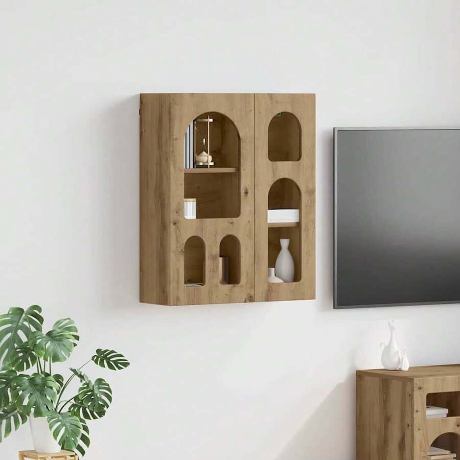 vidaXL Hängeschrank Artisan-Eiche 59 x 20 x 71,5 cm Holzwerkstoff - Tabac - Voir 1