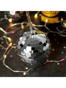 2pcs Sparkly Disco Ball Cup - Set Of 2/1 Silver Flash Ball Sipper With Straw, Leak Proof Tumbler For Bachelorette Party Favors, Retro Disco Themed Party Supplies - A - View 5