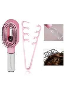 WANMEI Spray Hair Brush & Root Lifter Set, 2-In-1 Wet Hair Styling Kit, Quick Dry Scalp Massage Comb For Fluffy High Top & Frizz Control, Perfect Hair Care Gift For Women - Multicolor - View 2