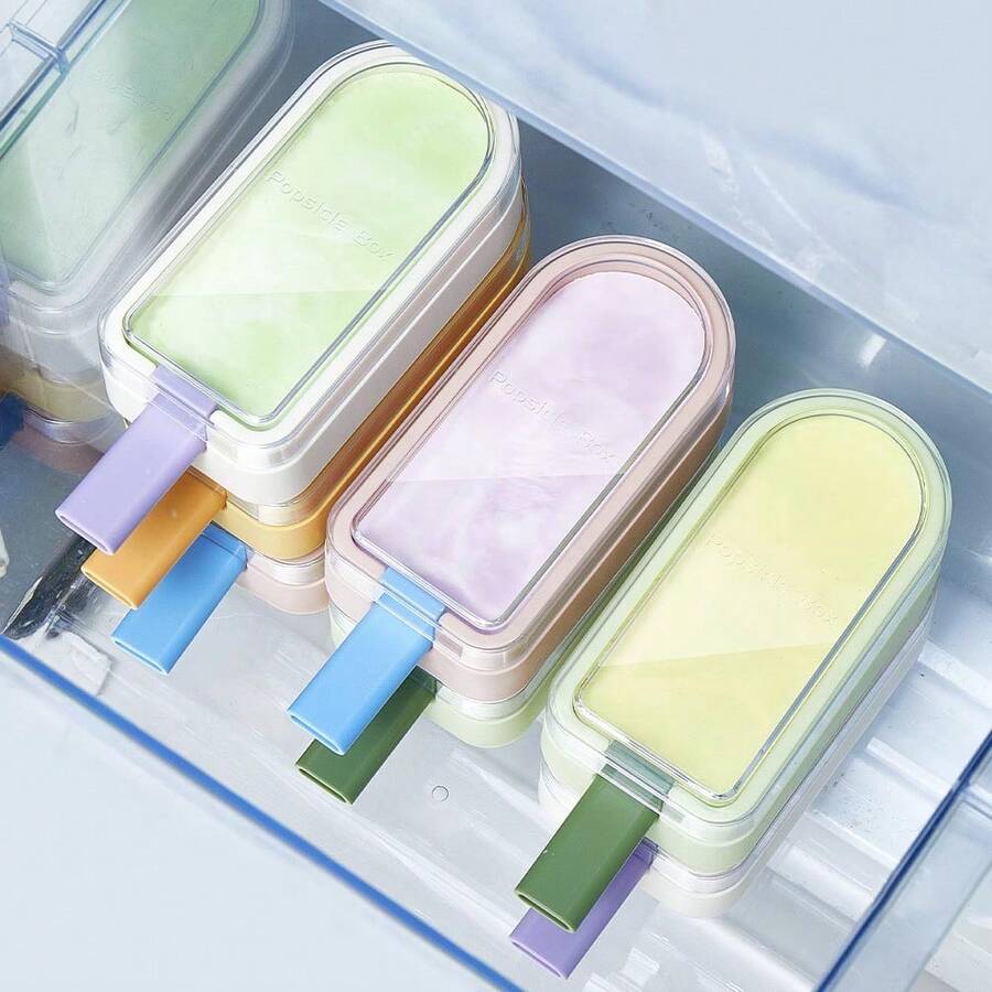 Transparent Ice Cream Mold, Soft Silicone Ice Pop Mold, Tray, DIY Ice Cream & Sorbet Maker - Multicolor - View 1