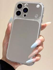Clear Transparent Glossy Mirror Phone Case Compatible WIth IPhone 17Pro Max 17Pro 17 16Pro Max 16Pro 15Pro Max 15Pro 13 12 11 Pro Max 14 Pro 16 15 14 13 12 11 Shockproof Lens Protective Back Cover - Clear - View 3
