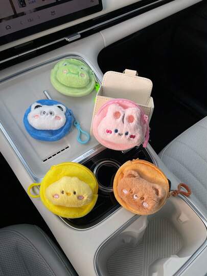 Hộp đựng đồ gắn cửa gió điều hòa ô tô kèm ví đựng tiền xu/tai nghe hình hoạt hình dễ thương, túi treo đựng điện thoại, son môi, kính mắt thời trang và phụ kiện ô tô.