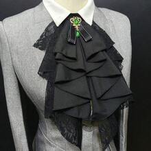 1 Piece Of Gothic Style Black Lace Detachable Fake Collar, Suitable For Festival Parties, Stage Performances, Cosplay Events, Daily Layering, And As A Unique Gift - 黑色 - 查看 6