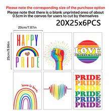 1/6 Stücke/Set LGBTQ+ Pride Leinwand Poster, Regenbogen-Themen Wandkunst Dekoration, lebendiges mehrfarbiges Design, mit den Zitaten "Happy Pride", "Love Is Love", "Love Is Never Wrong", Gleichberechtigung & Inklusion Heimdekoration, Gemälde, moderne Pride Month Wanddekoration, Wohnzimmer Schlafzimmer Apartment Ästhetik Ornament, minimalistischer Regenbogen-Muster, Innenraum Wandbehang Kunst, optional mit Rahmen - Mehrfarbig - Übersicht 36