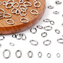 200pcs Stainless Steel Oval Closed Jump Rings, DIY Jewelry Making Supplies For Necklace, Earrings, Accessories, Beading Craft - DIY Stainless Steel Closed-end Ring - View 4