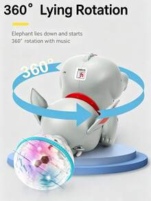 Juguete eléctrico giratorio de elefante para niños, adecuado para niños a partir de 2 años. Cuenta con efectos especiales de sonido y luz, efecto especial de rotación de la bola superior, interacción de sonido y luz. Fabricado en material ABS, es resistente a los golpes. - Multicolor - Ver 5