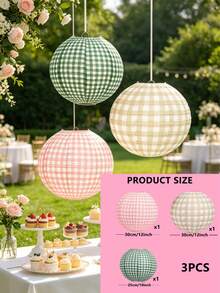 6 Pack Paper Lanterns Party Decorations, Mini Lanterns Pink Green Hanging Paper Lanterns For Bachelorette Birthday Outdoor Party, Camping Party Decorations, Rustic Backyard Wedding, Garden BBQ Supplies - Multicolor - View 12