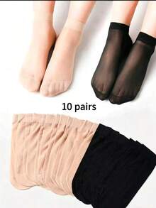 Women's Solid Color Mid-Calf Socks, Lightweight Comfortable Breathable, Versatile Fashion, Mid-Length Socks, Suitable For Autumn And Winter - Multicolor - View 13