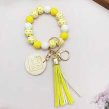 1pc Elegant Floral Print Mama Wristlet Keychain, Sophisticated Boho Beaded Key Bracelet, Exquisite Mother's Day Gift For Mom, Premium Tassel Purse Charm For Women, Gifts For Mother, Father, Graduation, And Teacher - 1114 - View 10