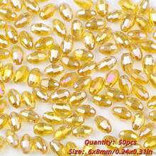 50/100颗毫米级颗粒状AB彩钻玻璃隔珠，适用于珠宝制作DIY配件手工工艺珠子 - 6x8mm米珠/50pcs - 查看 19