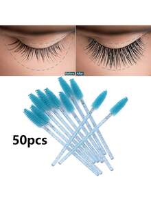 50/100支一次性睫毛膏刷，睫毛膏刷化妆刷套装，适用于睫毛嫁接和眉毛刷，100支带收纳盒，50支不带收纳盒 - 彩色 - 查看 7