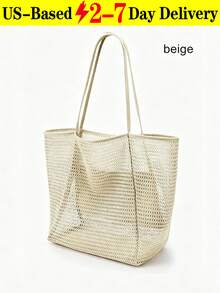 2026 Large Mesh Beach Bag For Women, Sandproof Beach Tote Bag,Large Capacity Beach Travel Bag,Mesh Beach Handbag, Outdoor Activity Travel Storage Bag,Cosmetic Bag,Foldable Women's Shoulder Bag,Multifunctional Shoulder Shopping Tote, Mesh Hollow Bag, Mesh Bag, Bathroom Storage Bag, Multifunctional Toiletry Bag, Bathroom Bag And Shoulder Tote, For Picnic Vacation Camping Hiking Pool & Travel,Summer Essentials,Holiday Bag,Bohemian Style[US Local Warehouse]Back To School - 彩色 - 查看 15
