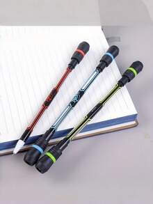 1 set - Bolígrafos giratorios famosos en internet, entrenamiento manual flexible, bolígrafo para estudiantes principiantes, bolígrafo antiestrés, antideslizante y antideslizante con función de escritura - Lápiz giratorio equilibrado, bolígrafo de escritura creativa, artículos de papelería - Redondo - Ver 3