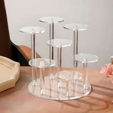 1pc Acrylic Multi-Function Storage & Display Rack, Transparent Acrylic Material Desktop Organizer Rack, Available In Multiple Sizes, Suitable For Jewelry, Decorations, Collectibles, Makeup, Figurines - Clear - View 9