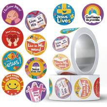 500pcs Cartoon Jesus Medal Sticker Cute Funny Decal For Laptop Phone Case Guitar Skateboard Bicycle Helmet Backpack DIY Decal Sticker (Not Easy To Fall Off) - 1 Set - View 4