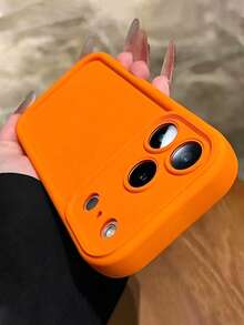 Minimalist Thick Shock-Absorbing Orange Phone Case, Compatible With IPhone 17/17Pro/17promax/16 Pro Max/16/16 Pro/16 Plus/16E/15/15 Plus/15 Pro/15 Pro Max/11/12/13/14 Pro Max/XS/XR/11 Pro/11 Pro Max/12 Pro/12 Pro Max/13 Pro/13 Pro Max/7 Plus/14 Pro/14 Pro Max/14 Plus/7 Plus/8 Plus/8/SE2/13 Mini/12 Mini, Soft Shell Waterproof Anti-Fall Anti-Scratch - Orange - View 6