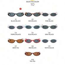 Women's Small-Framed Retro European And American Style Teardrop-Shaped , Jelly-Colored Sun Protection ,  And Stylish, Suitable For Travel. Lightweight, Comfortable, Non-Slip, Doesn't Press On The Nose, Durable, And Flattering For All Face Shapes (Round, Square, Long, Oval). Unisex And Couple Styles Available. - White Frame With Gray Accents - View 6