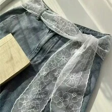 1件/多款式女士蕾丝腰带，百搭牛仔配饰，可作围巾或腰带使用，时尚长款围巾腰带，花卉蕾丝饰边围巾，蕾丝发带颈巾发箍，轻盈刺绣蕾丝围巾，优雅蕾丝腰部装饰，女士配饰 - 彩色 - 查看 12