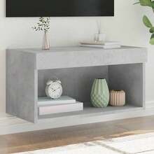 vidaXL TV-Schrank mit LED-Leuchten Betongrau 60x30x30 cm - Gris - Voir 1
