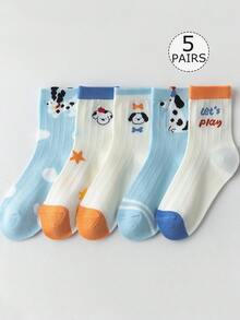 5双装幼儿/儿童男女通用网眼船袜，颜色包括白色、黑色、红色、黄色、蓝色、绿色、橙色，图案包括撞色、拼接、卡通狗、帽子、骨头、字母、条纹、星星、苹果图案、竖条纹等，网眼材质，透气舒适，可爱百搭，简约风格，适合春夏穿着，四季皆宜，经典百搭，时尚百搭，适合学生、青少年日常穿着，返校季穿着，可搭配休闲鞋/运动鞋和皮鞋。 - 彩色 - 查看 14