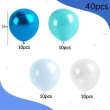 40/20 Stück 10-Zoll transparente grüne Luftballons, blaues metallisches Cartoon-Themen Luftballon Bogen Set, geeignet für Baby-Shower, Jahrestag, Verlobung, Geburtstag, Hochzeit, Junggesellinnenabschied, Abschlussfeier, Osterparty Dekoration - Satz - Übersicht 2