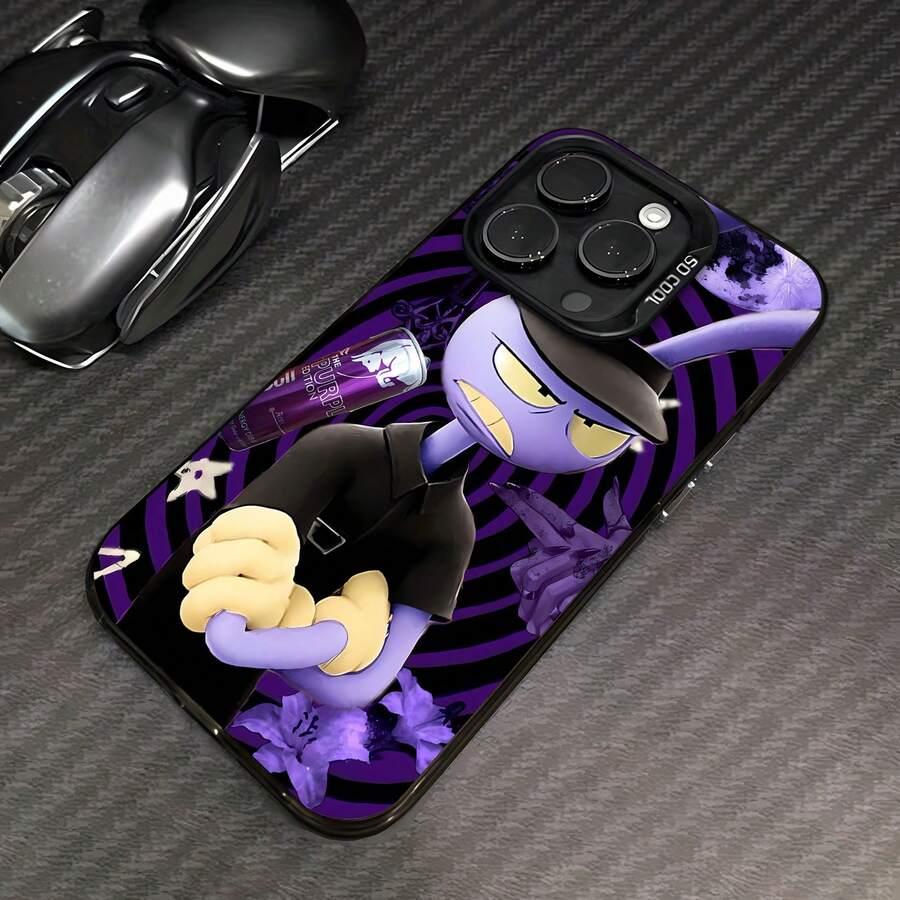 Conejo morado de dibujos animados con temática de Red Bull.funda de teléfono Fundas compatibles con ,Apple,VIVO,OPPO,,, y Honor.Fabricadas en silicona TPU,ofrecen protección contra golpes y caídas. - Negro - Ver 1