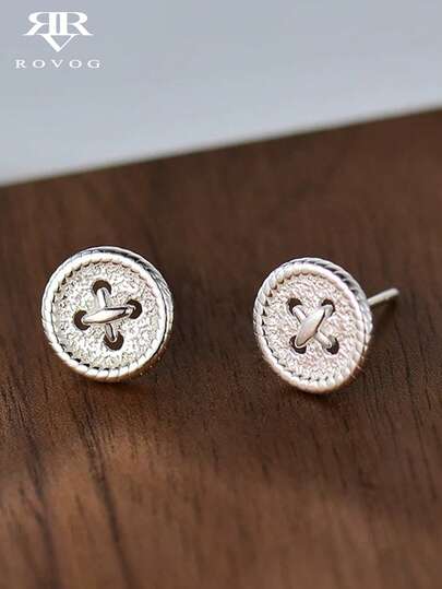 一对时尚优雅精致纽扣设计独特耳环，适合日常休闲、派对、活动等场合佩戴，女士适用。