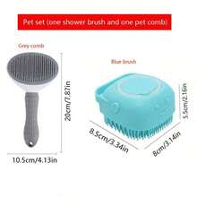 2-In-1 Silicone Pet Bath Massage Brush, Gentle Pet Beauty And Cleaning Tool, Suitable For Cats And Dogs, Small Animal Brushes, Silicone Material, Pet Care Products - Multicolor - View 9