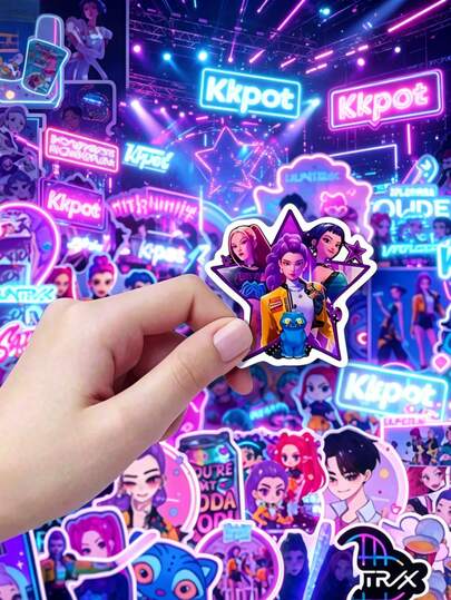 90张 DOBBLE K-Pop 驱魔师猎人贴纸，90张防水驱魔少女贴纸，卡通 Lumi 手办贴纸，适用于笔记本和日记本