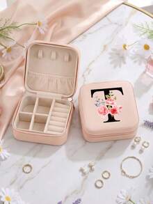 1pc Jewelry Box,Travel Jewelry Box,Portable Zipper Jewelry Organizer - Rose Floral 1 - View 18