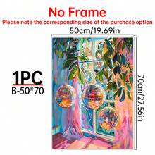 1/6PCS Maximalist Disco Ball Canvas Wall Art Set, Color Inspirational Quote Prints For Room Aesthetics, Optional Frame Wall Decoration, Vibrant Bohemian Minimalist Home Decoration, Room Decoration Supplies, Ideal For Living Rooms, Bedrooms, Offices, Bars, University Dormitories, Daycare Centers, Baby Rooms, Bathrooms, Kitchens, Aesthetic Room Decoration, Retro Disco Gallery Walls, Framed/Unframed Canvas Prints, Home Decoration Supplies - Multicolor - View 32