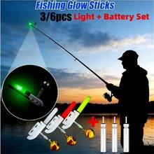 Set de 3/6 piezas + baterías Luz LED verde roja intermitente para varilla de pesca, campanas de mordida, herramientas de alarma (baterías incluidas) - Multicolor - Ver 1