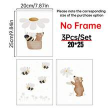 Bộ 3 tranh áp phích | Khinh khí cầu, Hoa cúc, Ong, Cánh đồng hoa trắng, Gấu con, Hoa | Tranh áp phích cho trẻ em, Tranh áp phích phòng trẻ em, Tranh áp phích động vật - Nhiều màu - Xem 15