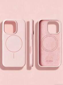 Ốp lưng silicon lỏng từ tính cho iPhone 16 Pro Max - Màu hồng nhạt - Xem 1
