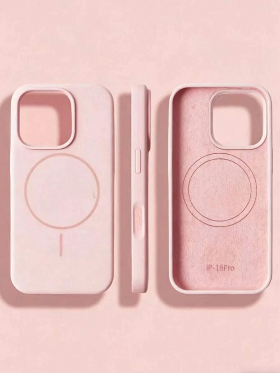 Ốp lưng silicon lỏng từ tính cho iPhone 16 Pro Max - Màu hồng nhạt - Xem 1