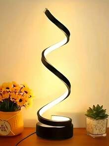 1pc 3-Color Adjustable Spiral LED Desk Lamp, Suitable For Bedroom, Living Room, Office, Study, Bar, Home Decor, Halloween Decor, Room Decor, Home, Kitchen, Christmas Decor - Multicolor - View 13
