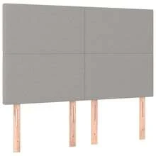 vidaXL Boxspringbett Mit Matratze Hellgrau 140x190 Cm Stoff - Grau - Übersicht 5