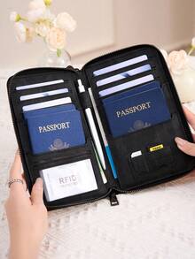 CHARM INFINITE RFID 防盗刷大容量护照夹，时尚纤薄旅行钱包，男女通用旅行必备礼品 - 彩色 - 查看 7