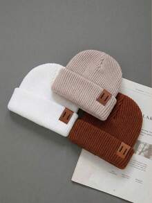 3/1pc Set Infant Knitted Hat Combination, Autumn/Winter Children's Knitted Hat, Suitable For Boys And Girls, Can Match All Outfits, Fashionable Versatile Style, Pig Nose Design, Classic And Fun, Baby Accessories, Daily Wear And Gift Choice, Valentine's Day And Thanksgiving Gift, Christmas Gift, Comfortable, Breathable, Skin-Friendly, Soft Baby Knitted Warm Hat - Multicolor - View 10