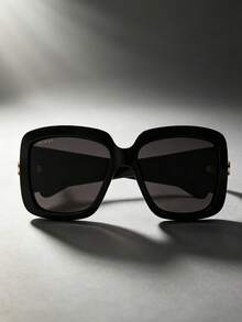 GUCCI GG1402SA-001 55 Women's Fashionable Luxury Black Acetate Frame Grey Lens UV Protection Glasses - Black - View 4