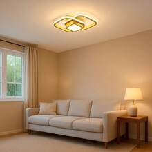 Modern Gold LED Ceiling Light With Three Lighting Modes, Suitable For Living Rooms, Bedrooms And Hallways - 金色 - 查看 2