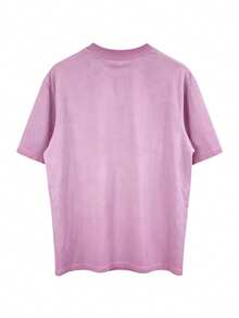 Alo Yoga Distressed Washed Pink T-Shirt, American Retro Loose Short-Sleeve, Sporty Casual Unisex Top - 查看 2