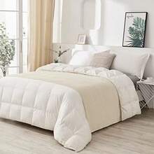 Longhui Bedding - Cobija de tejido de punto para sofá suave acogedora lavable a máquina 100 % algodón peso pesado de 1.3 kg 129.5 x 160 cm color - Crema - Ver 3