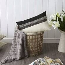 TKS MITLAN - Fundas de almohada decorativas de textura brillante de 12 x 20 pulgadas color plateado y negro funda de cojín para decoración del hogar sofá y sofá - Multi040 - Ver 7