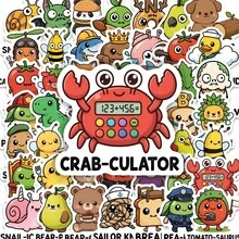 50pcs Funny Cartoon Animal Stickers, Unique Creative Food And Fruit Doodle Stickers - 50 Fun Pun-based Cartoon Animal Stickers - View 5