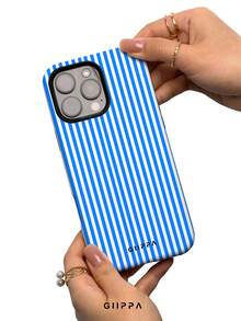 GIIPPA 1 Piece Blue Striped Design Phone 17 Pro Max Case, Suitable For Phone 16 Pro Max, 15 Pro Max, 14 Pro Max, Korean Stylish And Interesting Phone Case, Compatible With 11/12/13/14/15/16 Pro Max Plus, Elegant Design Suitable For Both Men And Women, Ideal Gift For Christmas, Valentine's Day, Easter, Wedding Season And Birthday For Girlfriend - Multicolor 2 - View 4