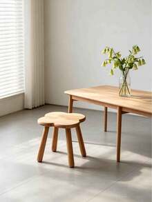 1 pièce Tabouret en bois de chêne floral 24x24cm, convient comme repose-pieds pour salon, banc à chaussures, petit siège, support de pot de fleurs, table décorative moderne, étagère à pot de fleurs - Multicolore - Voir 2